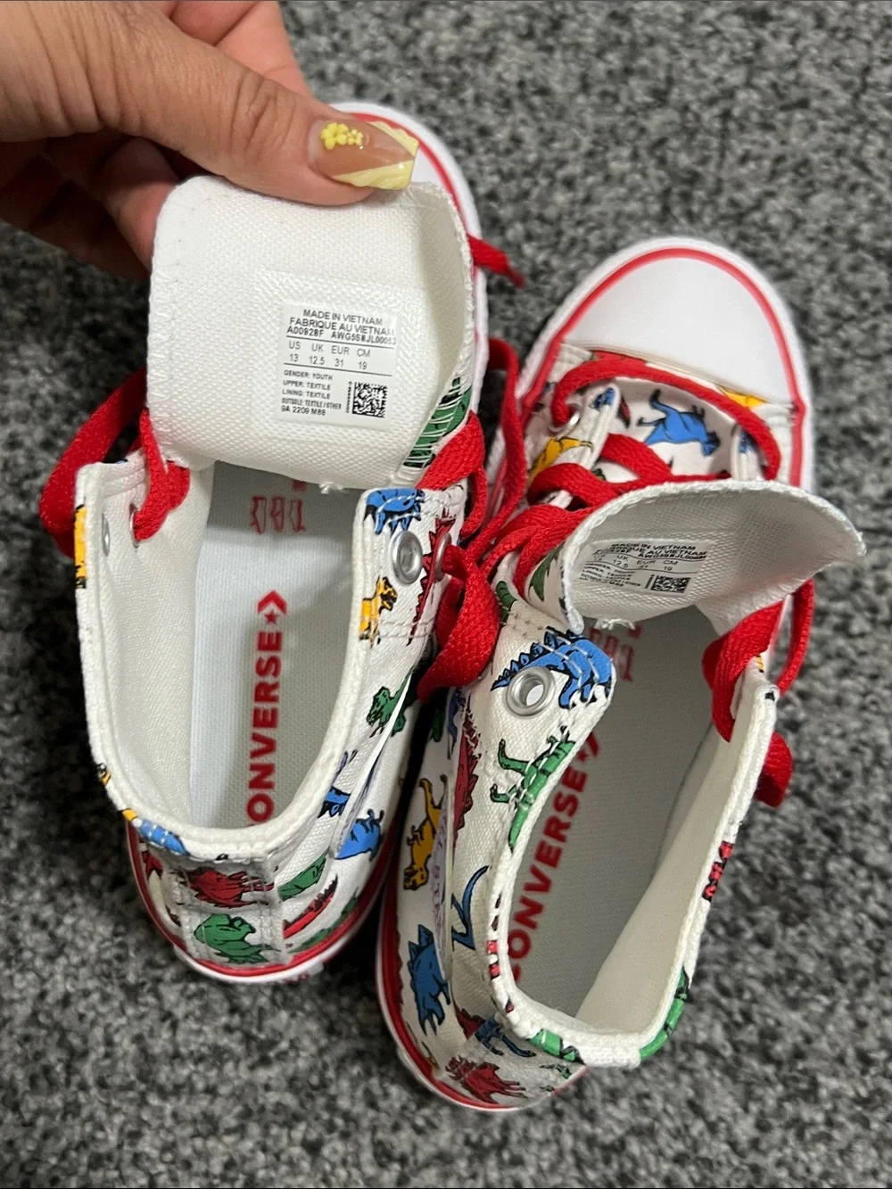 Converse Dinosaur Hi-Tops Little Boy Size 13 NWOT